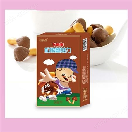 飞猪侠松脆蘑菇力巧克力饼干38克盒装休闲食品